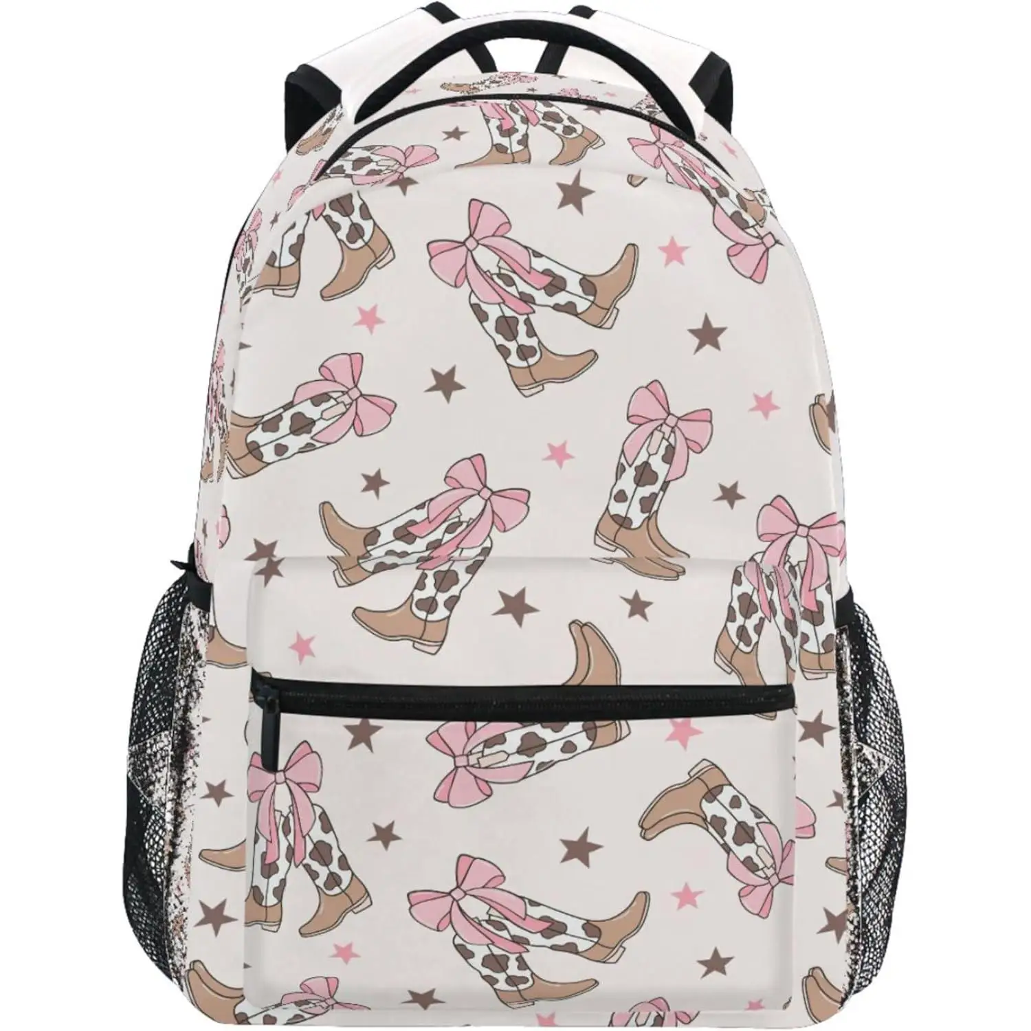 

Pink Bow Girls Backpack Cowgirl Boots School Backpacks Boys Kids Preschool Book Bag