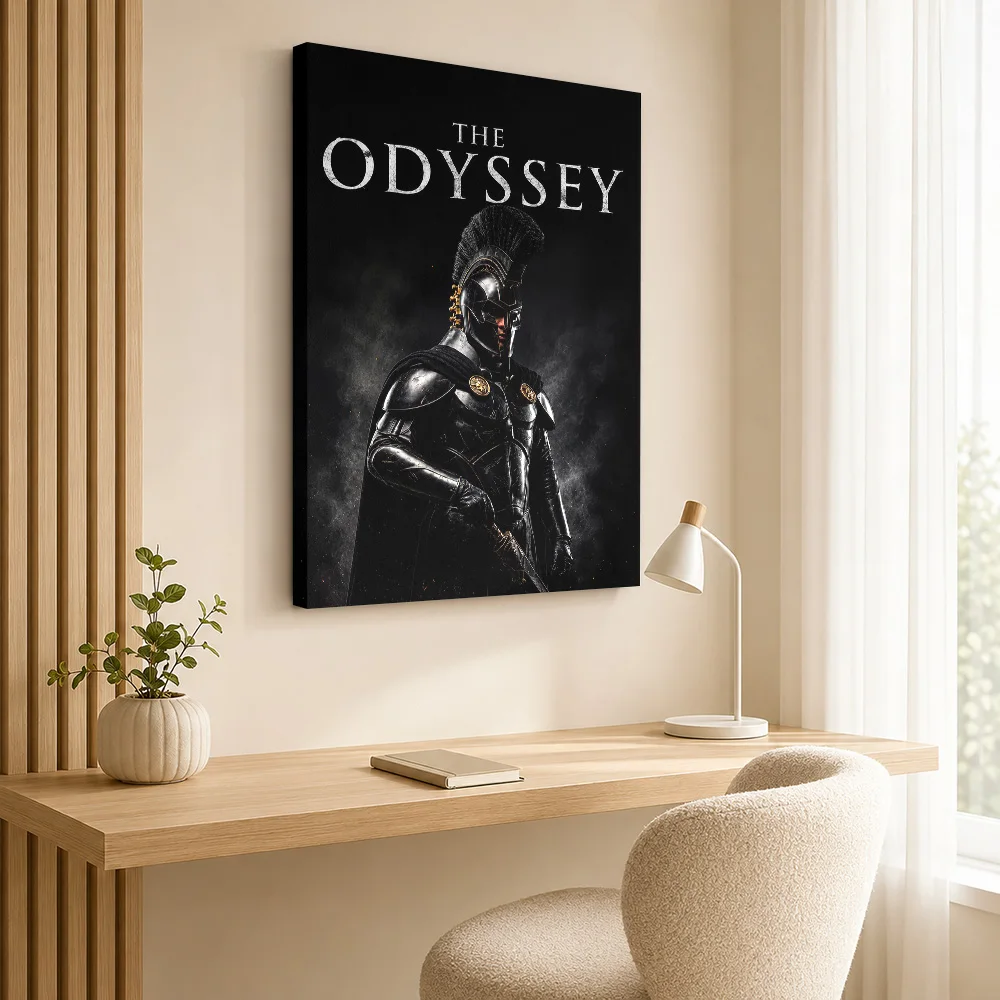 The Odyssey Spartan Warrior Framed Canvas Print Customized Photo Painterly Wall Art For Film Screening Room, Cinema Lover Gift