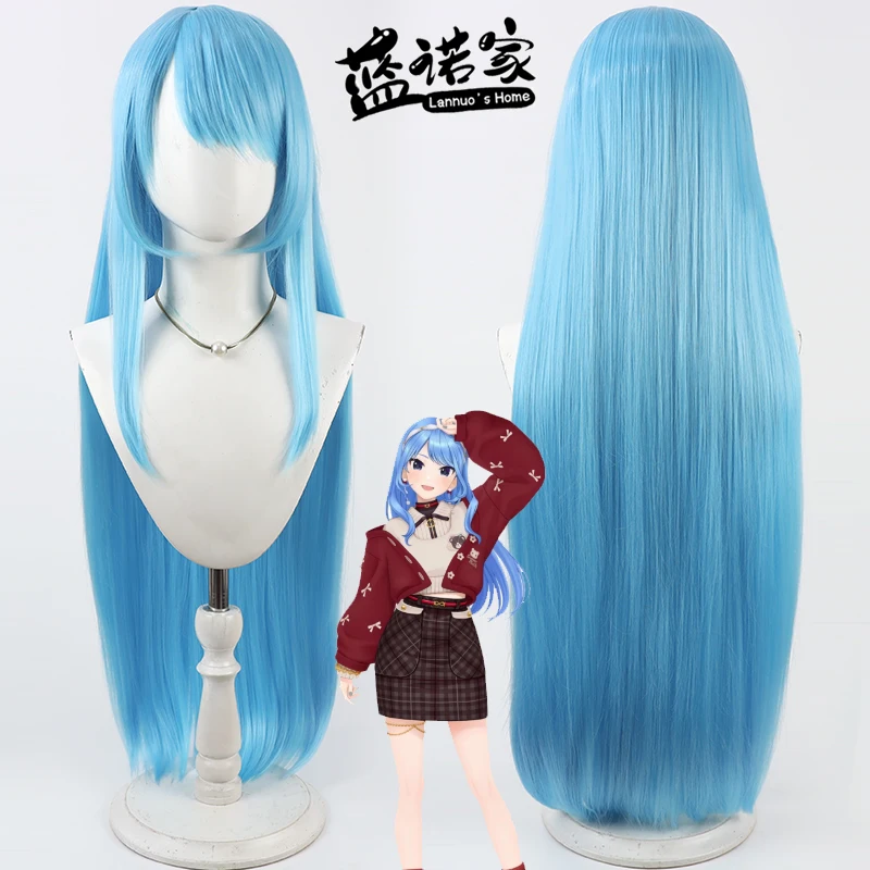 NIJISANJI Virtual YouTube Vtuber Hoshimachi Suisei Cos Cosplay Wig Halloween Carnival Party Props Synthetic Hair + Wig Cap