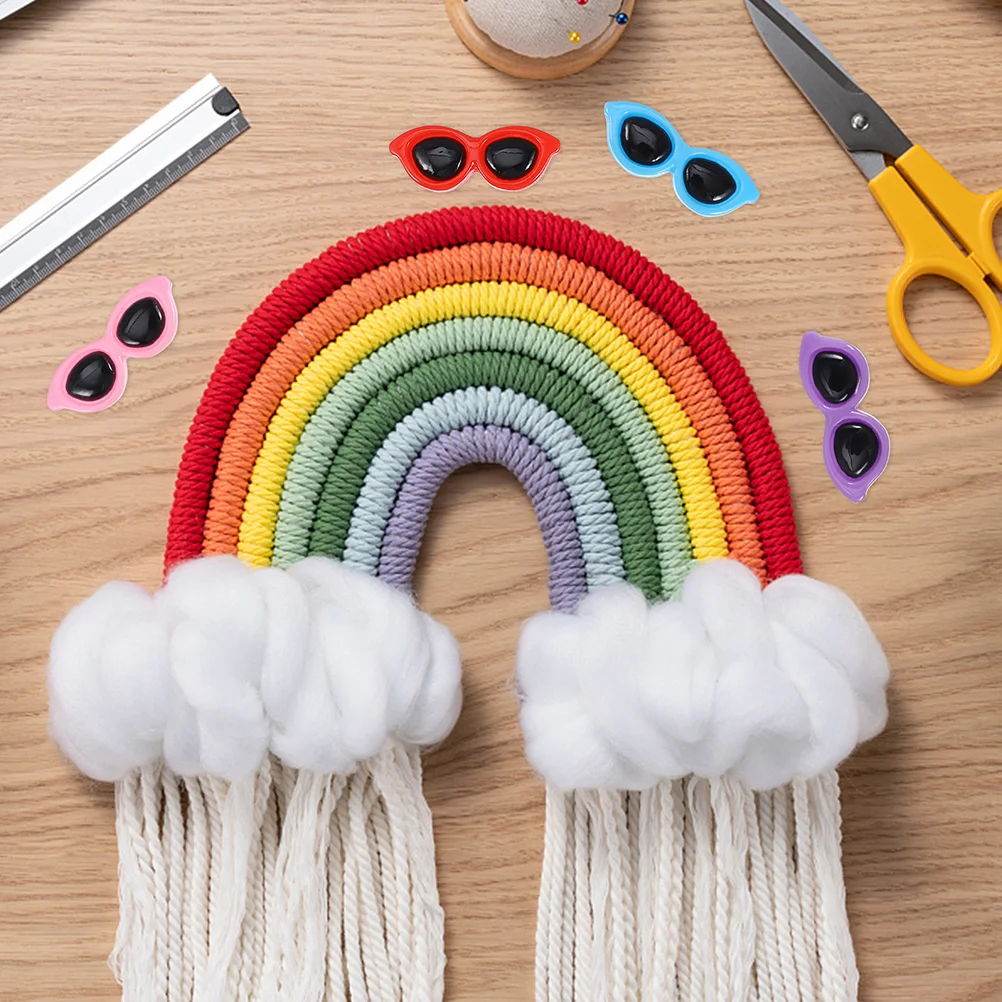 20 قطعة نصف مستديرة النظارات الشمسية الصغيرة راتنج مسطح السحر DIY بها بنفسك مقاطع الشعر سجل القصاصات الحرف جراب هاتف النظارات الملونة #1