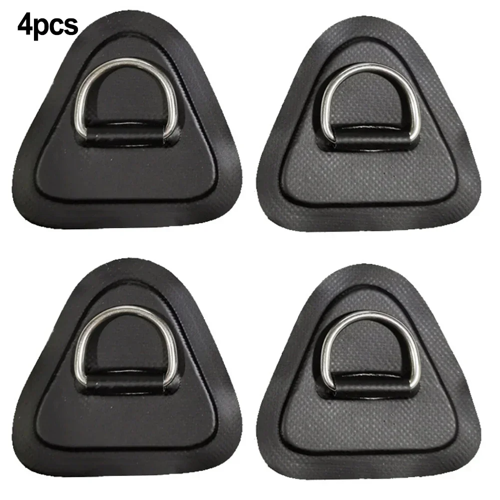 3/4PCS  Surfboard Inflatable Boat Triangle  Patch 9cm DRing Black Inflatable Boat Patch Canoe Deck Rigging