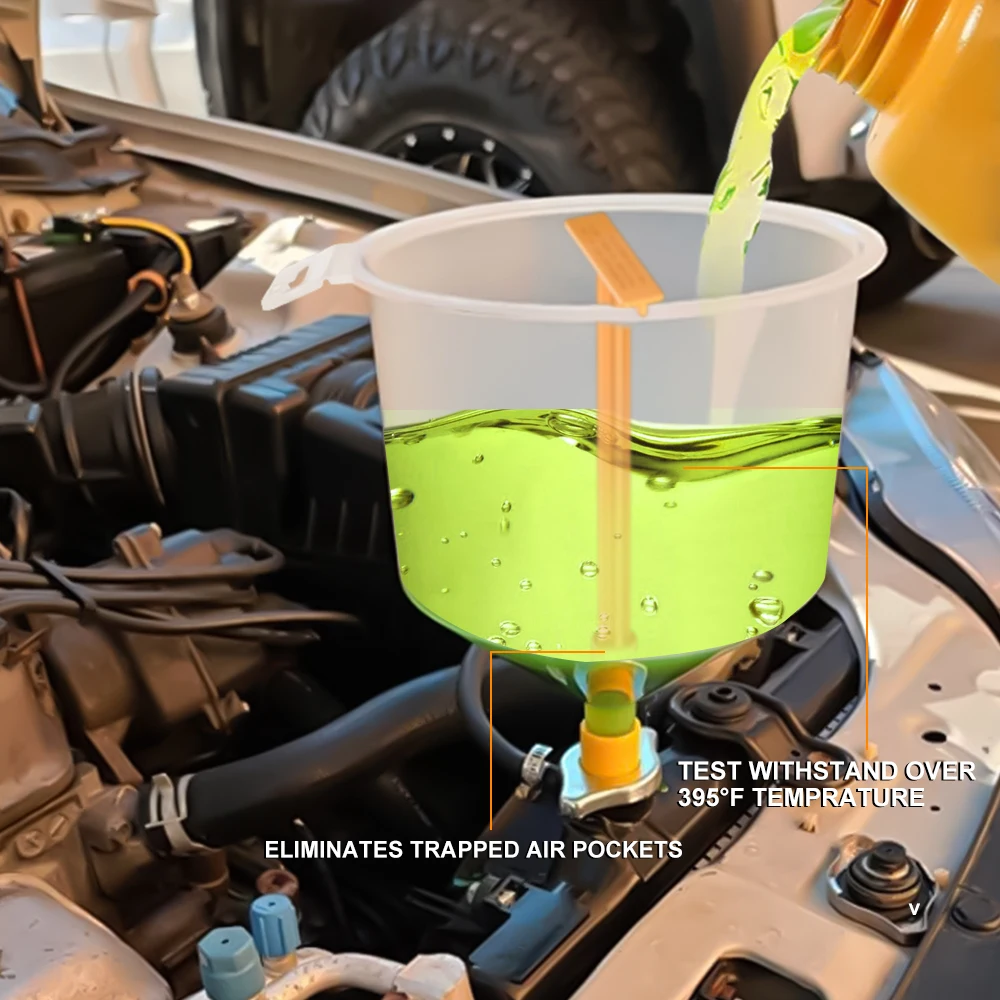 

Plastic Filling Funnel Spout 15Pcs/Set Fit Universal Vehicles Spill Proof Coolant Filling Kit