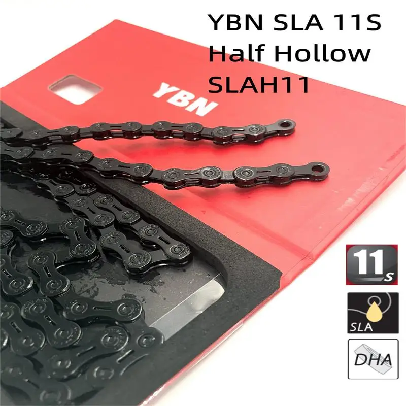 YBN Bike Chain 11 speed SLAH11 Half hollow  oil slick Titanium coating MTB road bike chain for Shimano/ SRAM