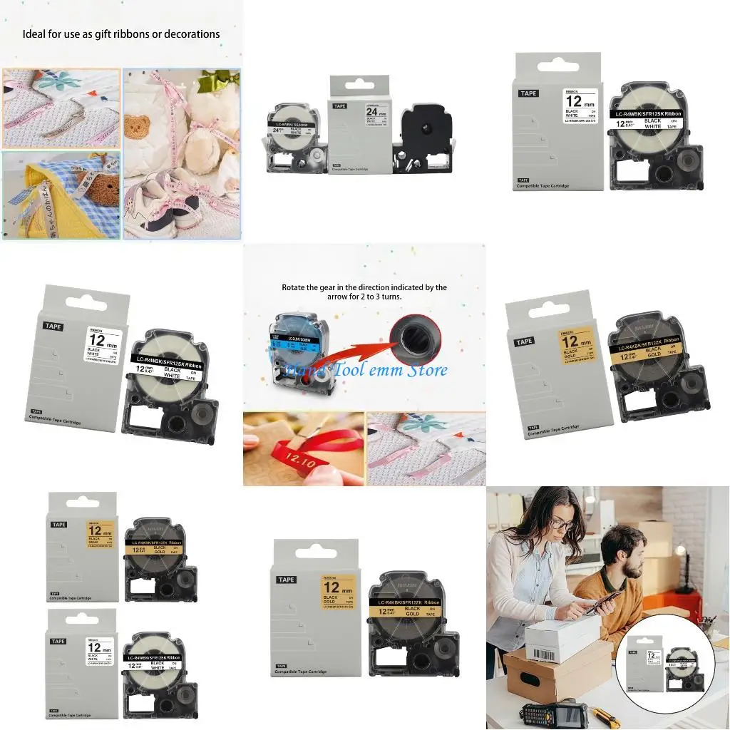 H37f إضافي 12 مم من الشريط الذهبي جولة الشريط لحرف عيد ميلاد الزفاف ديكورات حفل زفاف #1