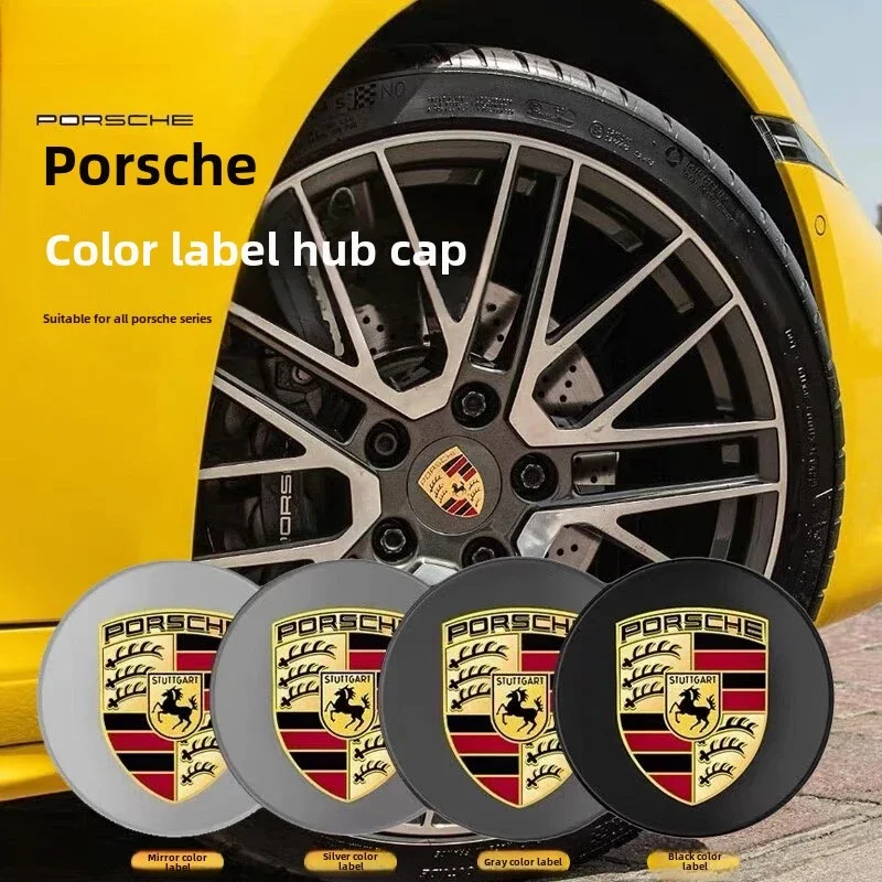 4PCS 76/65mm Wheel Center Cap Logo Hub Cover Badge Emblem For Porsche Boxster Cayenne Panamera Macan Cayman 911 918 996 917 991