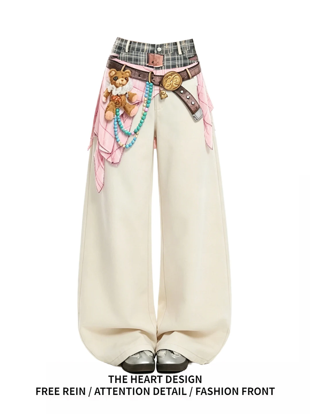 

Retro American Design Wide Leg Jeans Casual Loose Straight Cut Summer New Style Women's Long Trousers High Waist Denim Fabric