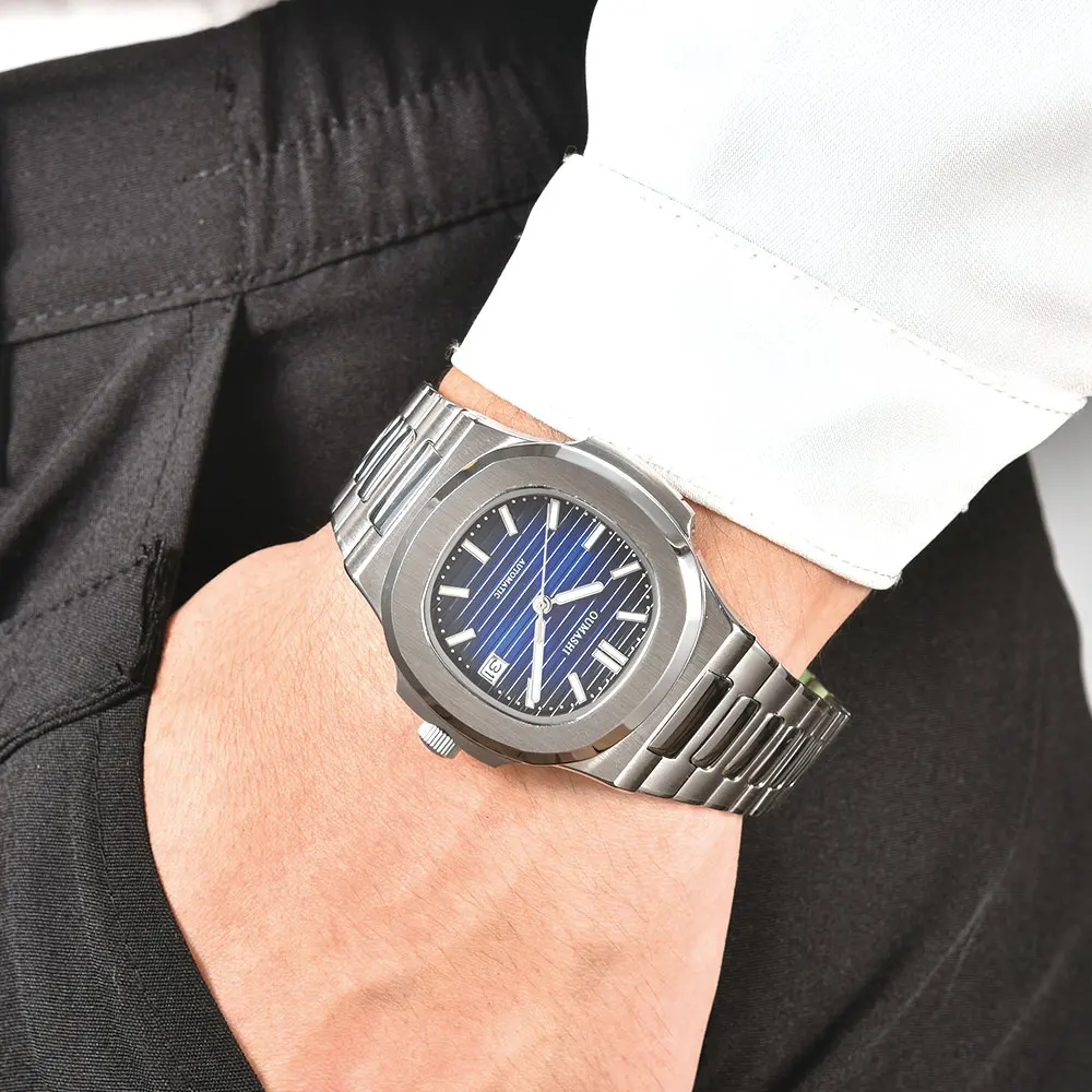 43mm men's custom watch with NH35 movement automatic mechanical watch sapphire glass business waterproof watch