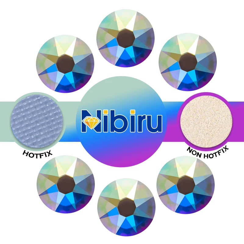 Nibiru 2088 Schwarz-Weiße Nicht-Hotfix- & Hotfix-Strasssteine, Flache Rückseite, Hochwertige Kristallsteine für Kleidung, Handwerk, DIY-Dekoration – Detail 4