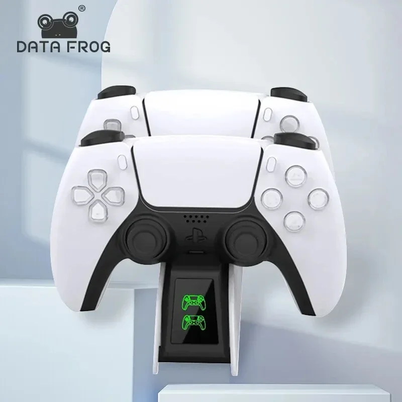 DATA FROG Dual Fast Charging Dock Station With LED Indicator For PS5 DualSense Wireless Game Controller