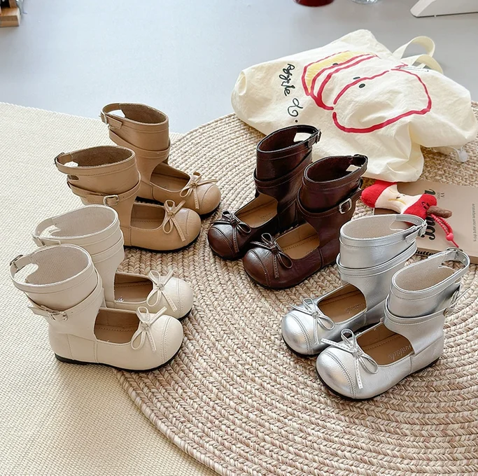 

2025 Children Casual Shoes for Girls Autumn New Fashion Korean Style Soft Bottom Anti-slippery Versatile Princess Leather Shoes