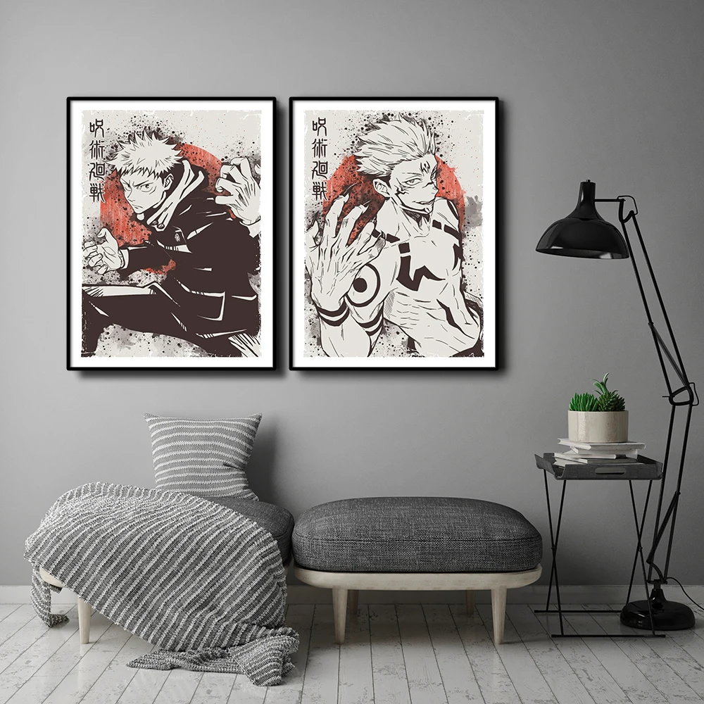 Jujutsu Kaisen Anime Canvas Painting Prints Yuji Ltadori Fuhehui Gojou Seven Seas Builders Wall Art