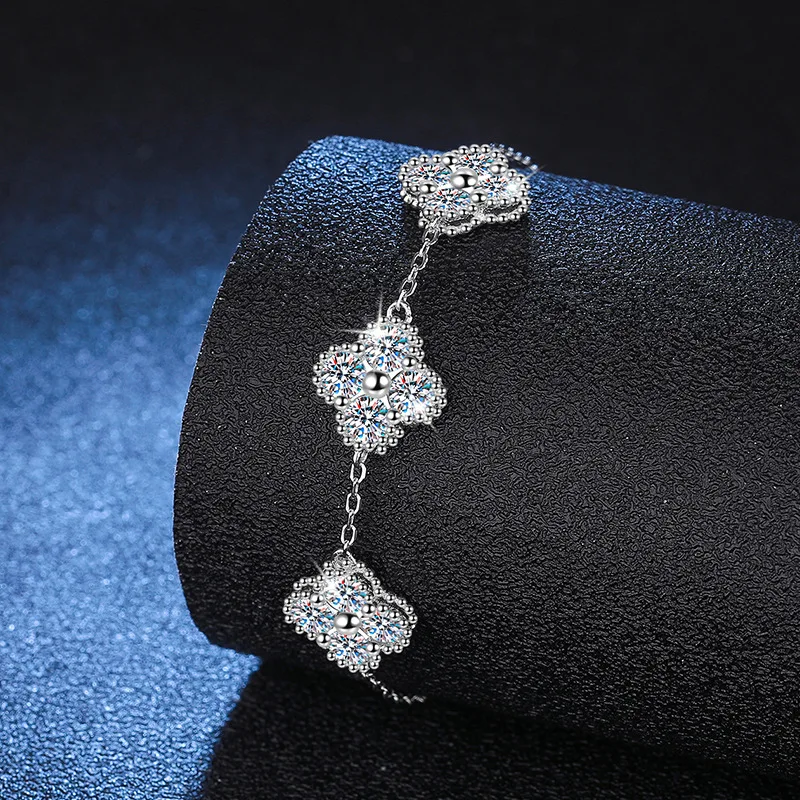 D color moissanite full diamond light luxury high-end bracelet bracelet moissanite bracelet platinum PT950 mark