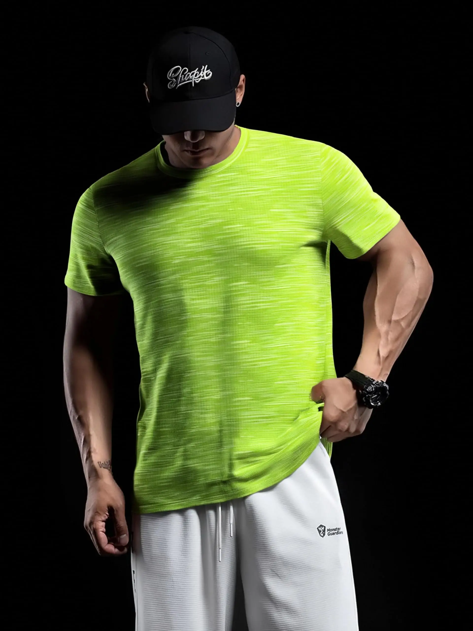Men's Quick Dry T-Shirt Crew Neck Activewear Short Sleeve for Gym Workout, Running Wea