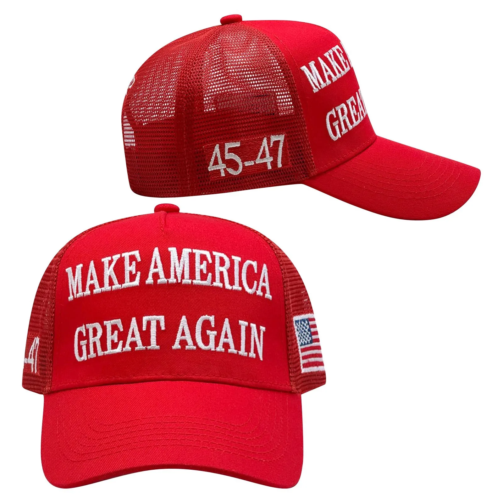 Baseball Hat Embroidery Trump New Peaked Cap Baseball Cap Trump Make American Great Again Black Red Gray Characters Cap Hat 2025