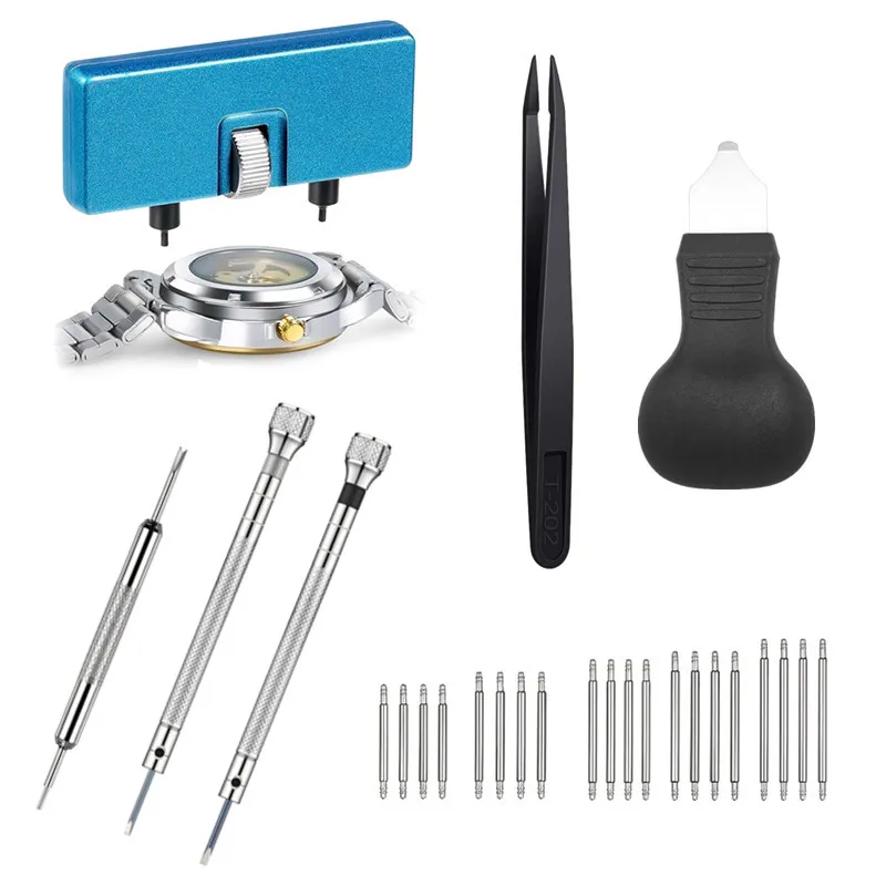 26 قطعة طقم تصليح الساعات تعديل وإصلاح أداة مجموعة ساعة الغطاء الخلفي أداة إزالة دعوى الساعاتي إصلاح أطقم