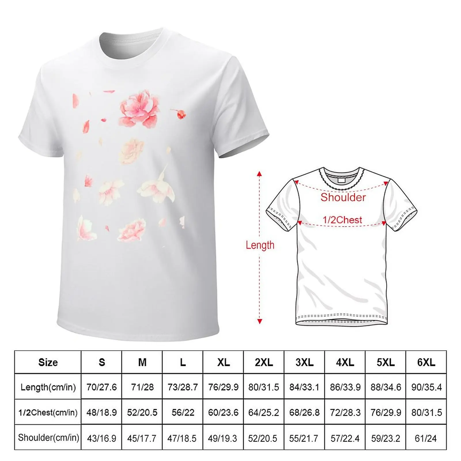 Celebrate spring with sakura petals - White Background T-shirt oversized cute tops mens clothing