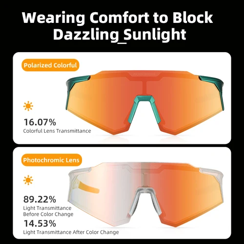 Imagen 2 del producto ROCKBROS HD gafas de sol polarizadas para ciclismo lentes Photchromic coloridas de moda gafas de ciclismo para hombres y mujeres gafas para deportes al aire libre