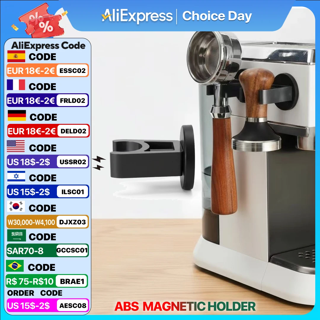 Support mural magnétique pour porte-filtre à café, porte-filtre à expresso, support mural pour tamper 51MM/53MM/58MM, outils à café