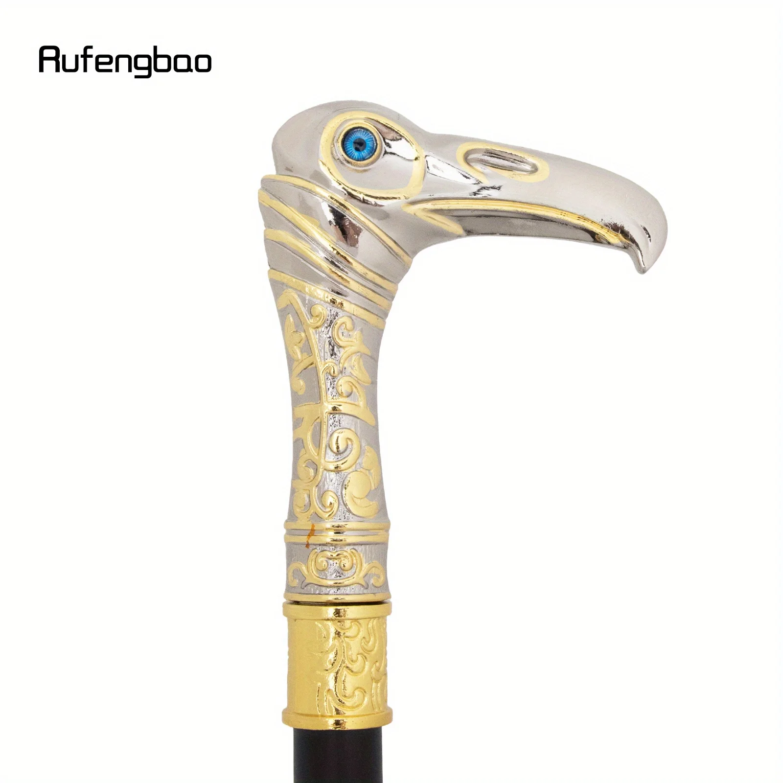 الذهبي الأبيض النسر رئيس الفاخرة الزخرفية عصا للمشي الفاخرة عصا قصب تأثيري سبيكة Crosier عصا الأداء المرحلة قصب 93 سنتيمتر #4