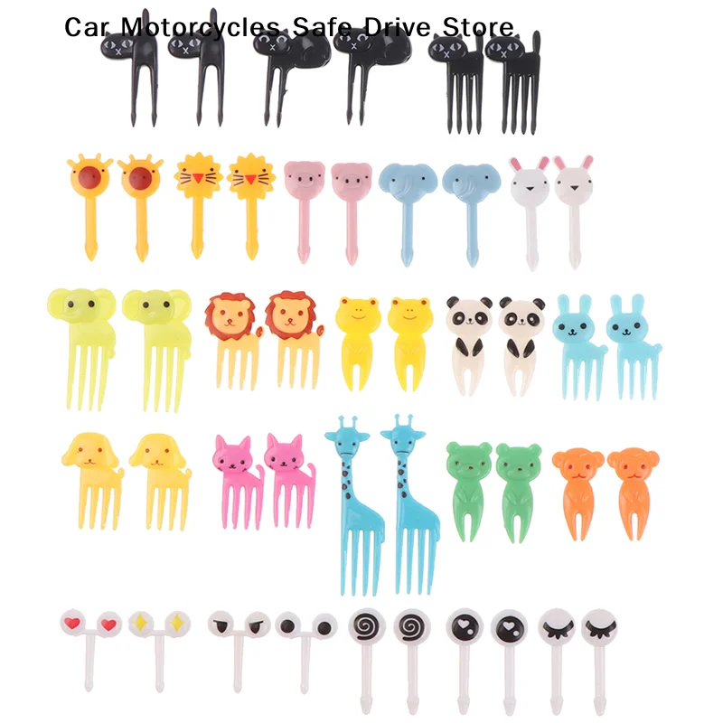 6/10/16pcs Mini Fruit Forks For Children Kids Cute Snack Food Picks Toothpicks Bento-Box Accessories Silicone Lunch Box Dividers