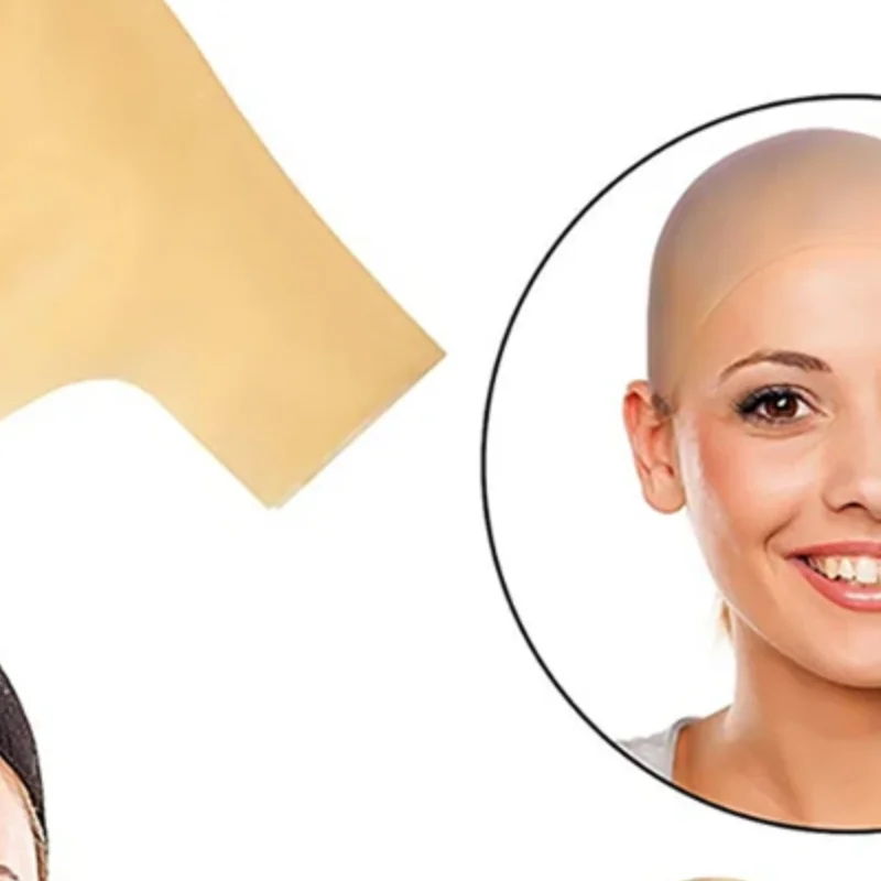 1 قطعة فروة الرأس وهمية مضحك اللاتكس الجلد وهمية أصلع رئيس للجنسين يتوهم فيلم شعر مستعار للحفلات قبعة اللاتكس قناع قبعة