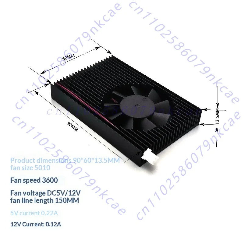 Graphics card/mini main board radiator, shape 90 * 60 * 13.5
