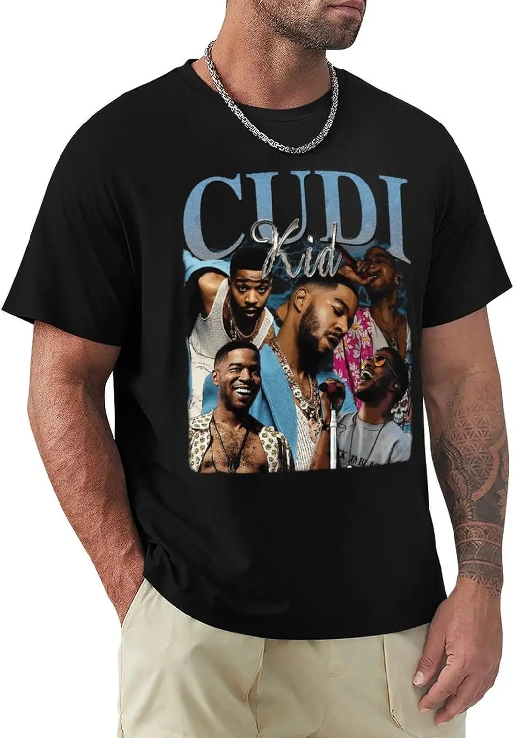 ISHWARA T-Shirt Men's Short Sleeve Cotton Casual Round Neck Shirt