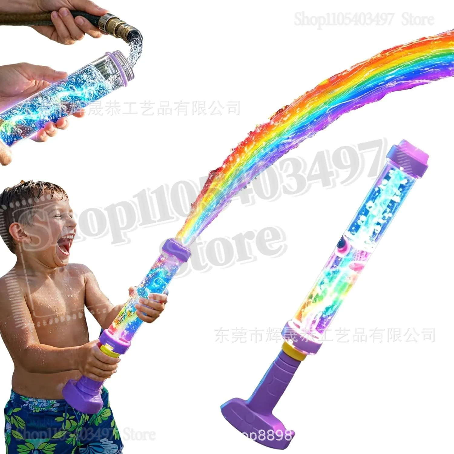 

Glowing Rainbow LED Water Blaster,LED Rainbow Light Water Blaster,Luminous Water Gun for Kids Summer Pool Party Backyard Fun