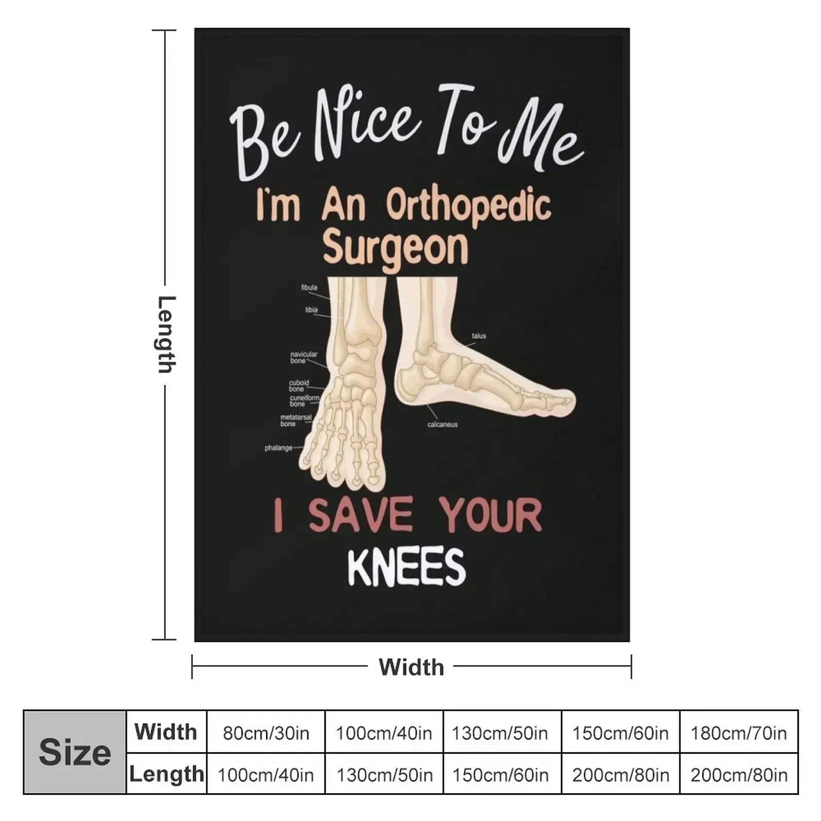 Funny Orthopedic Surgeon design Save Your Feet Throw Blanket Fashion Sofas for babies Thermal Beach Blankets