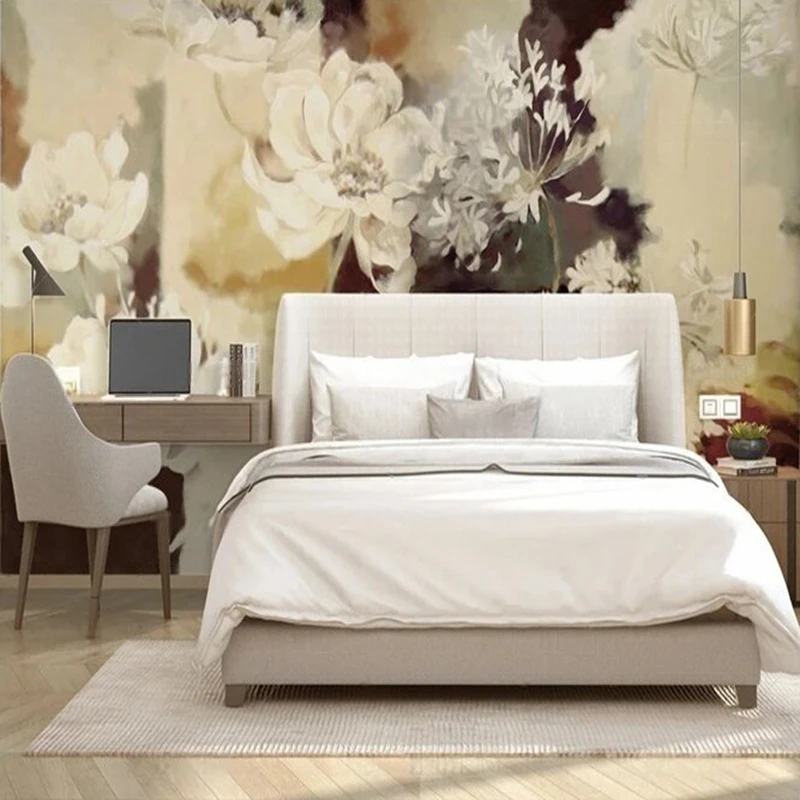 

Picture Original flower and light brown decorative for TV bedroom home decoration background wall painting wall paper