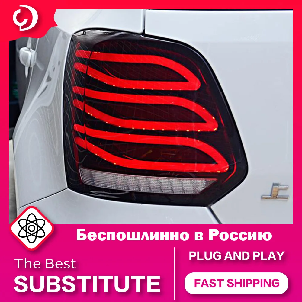 AKD Car Styling Taillights for VW Polo 2011-2018 LED Taillights DRL Running Turn Signal Rear Reverse Brake Light Accessories