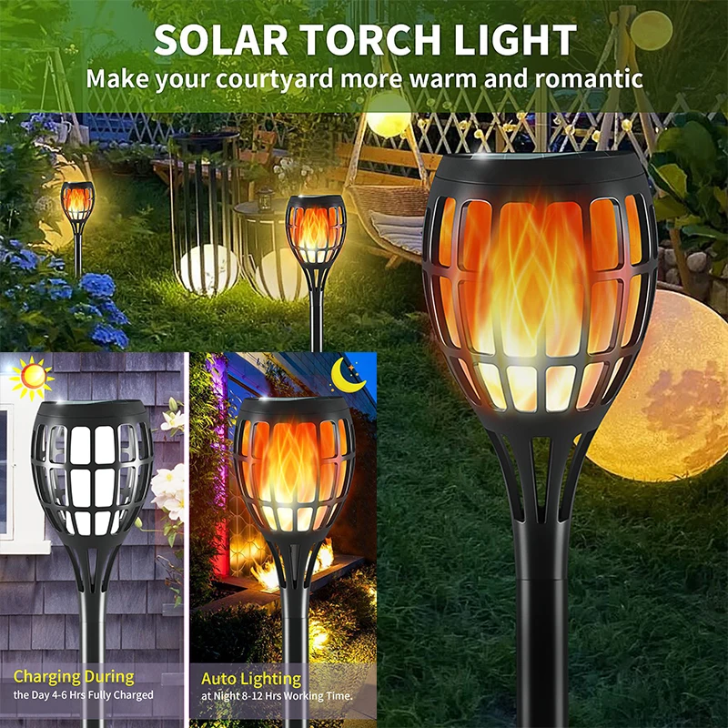 

12LED Solar Flame Torch Light IP65 Waterproof Outdoor Camping Light Garden Decoration Villa Lawn Path Yard Patio Floor Lamp