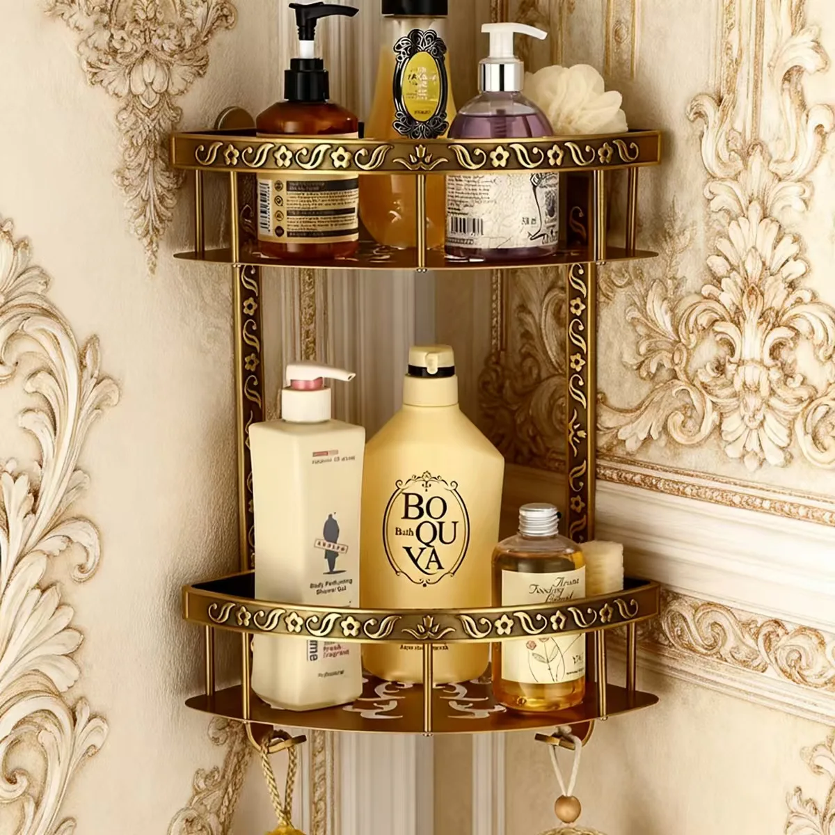Yjq European imitation triangular basket rack toilet shower room shower gel storage tripod