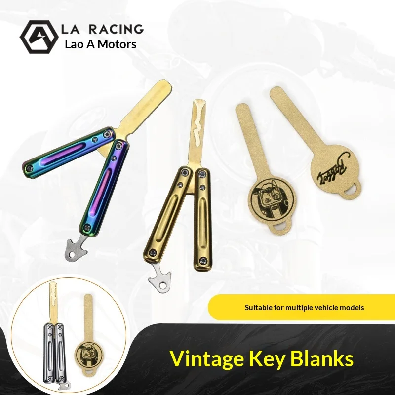 【Premium】For ZXMOTO 500RR/500F retro brass key modified butterfly knife key blank