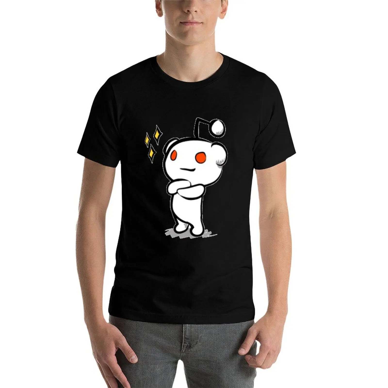 ريدديت شعار إعادة تصميم تي شيرت رجل تي شيرت القطن الثقيل تي شيرت للرجل القطن رجل تي شيرت جرافيك تي شيرت #4