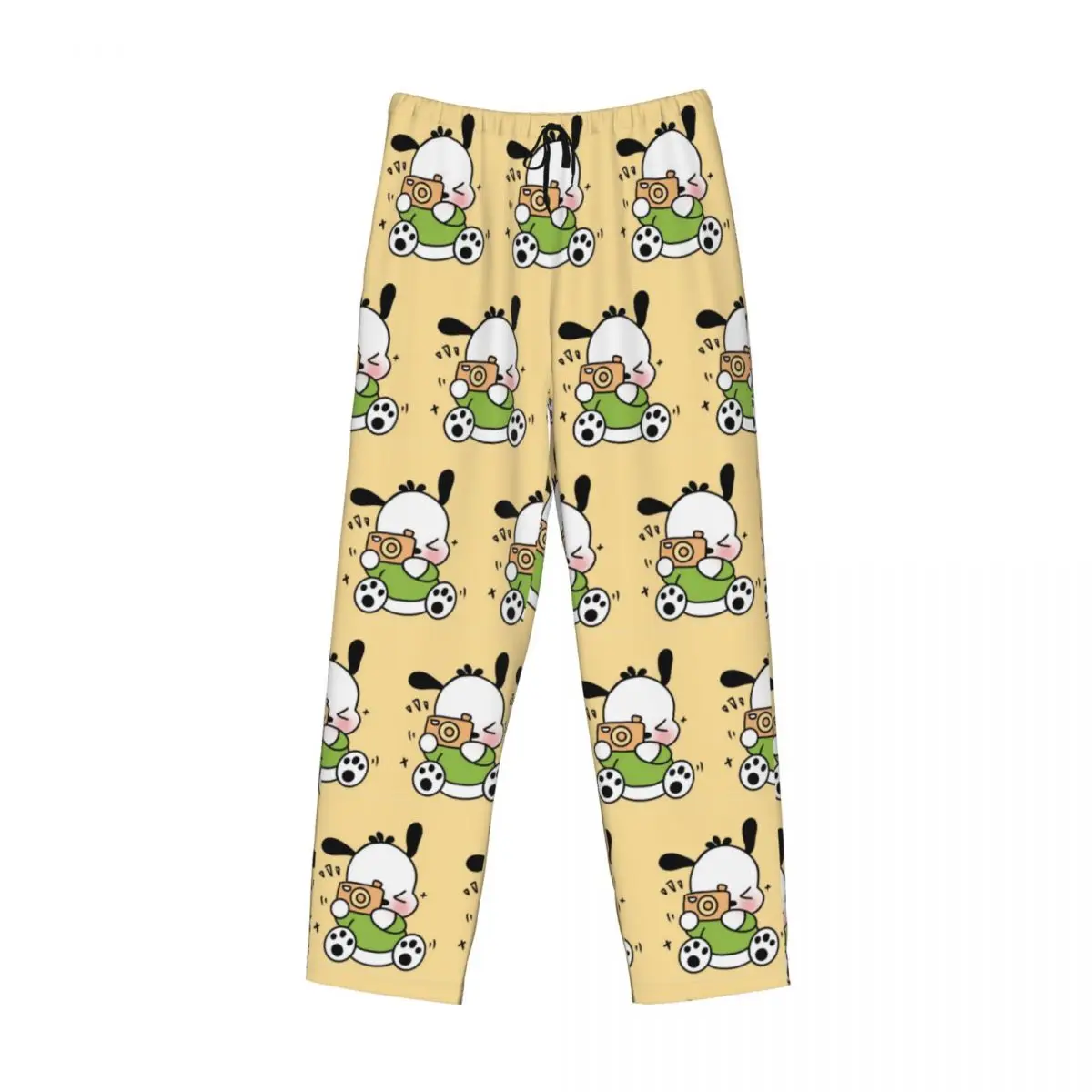 Custom Men Pochacco Animation Cartoon Pajama Pants Print Kawaii Classical Sleep Sleepwear Bottoms with Pockets