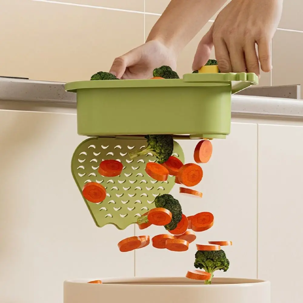 

2pcs Punch-free Sink Drain Basket Triangular Creative Kitchen Vegetable Washing Rack Quickly Drain Easy To Clean