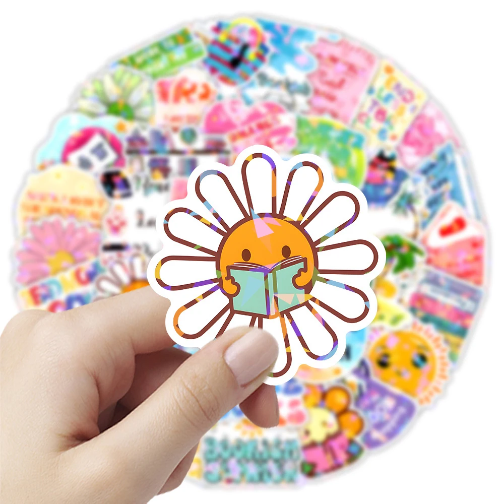 

10/30/50pcs Cute Bookish Summer Book Reading Stickers Cartoon Aesthetic Sticker Water Bottle Stationery Phone Decoration Decals