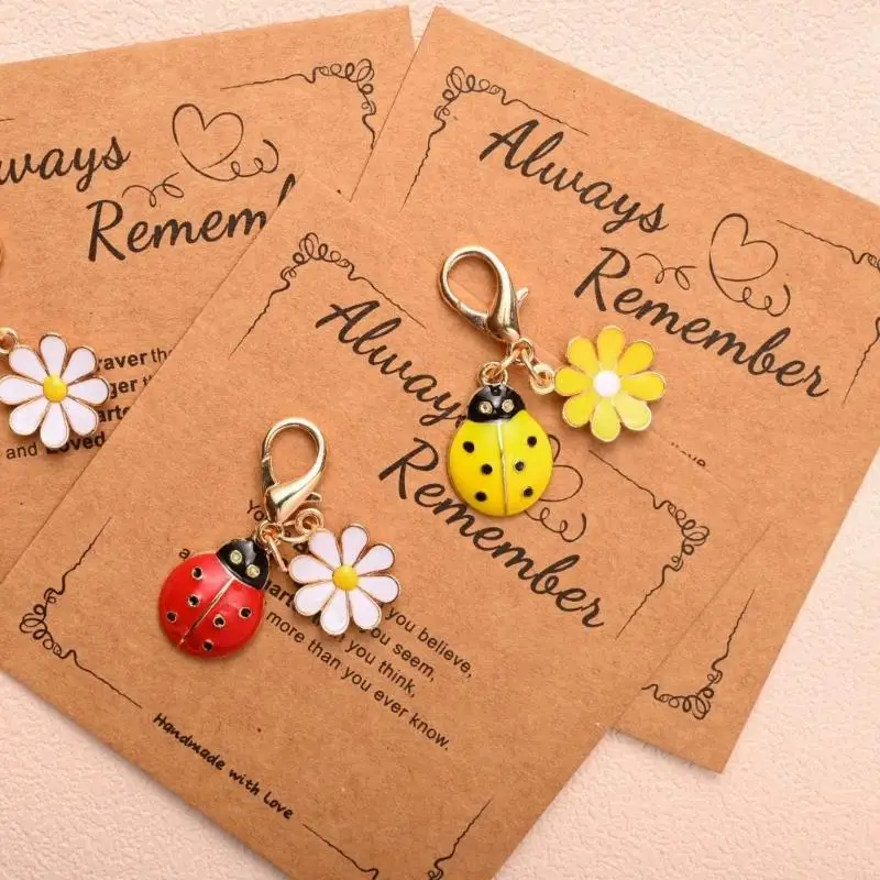 91AF 10XDaisy وLadybird Keyrings المفاتيح الديكور سحر لمفاتيح حقيبة الظهر المحفظة #5