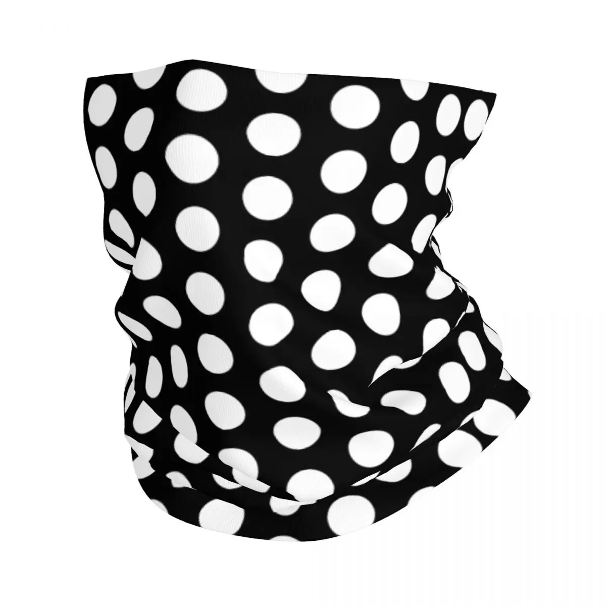 Custom Pop Art Geometric Black And White Polka Dot Bandana Neck Gaiter for Ski Camping Men Women Wrap Scarf Headband Warmer