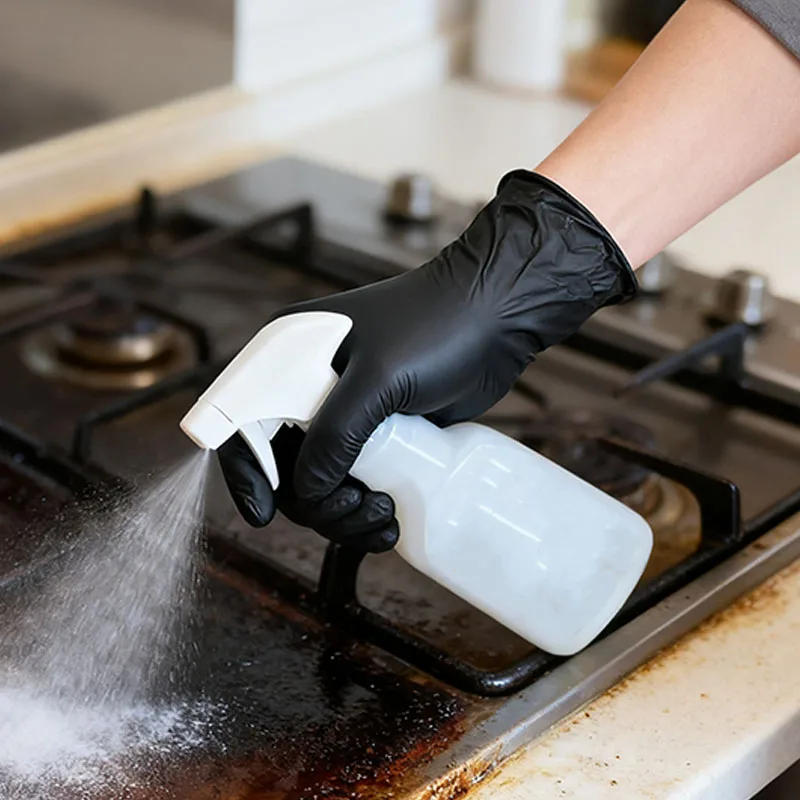100PCS Disposable BLack Nitrile Gloves For Kitchen Cooking Latex Free WaterProof Durable Working Tattoo Gloves For  Dishwashing