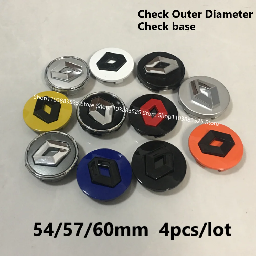 

4pcs 54/57/60mm Wheel Center Hubcaps For Renault Fluence Captur Clio Trafic Duster Megane 2 Laguna 3 4 Logan Arkana Kadjar Kole