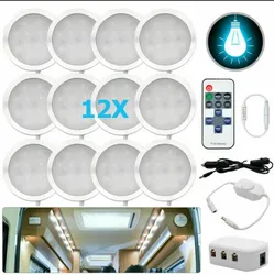 12x 12V Interior White LED Spot Roof Light 6500K For T4 T5 Camper Van Caravan Motorhome Car White Light 2.5W 240 LM Reading Lamp