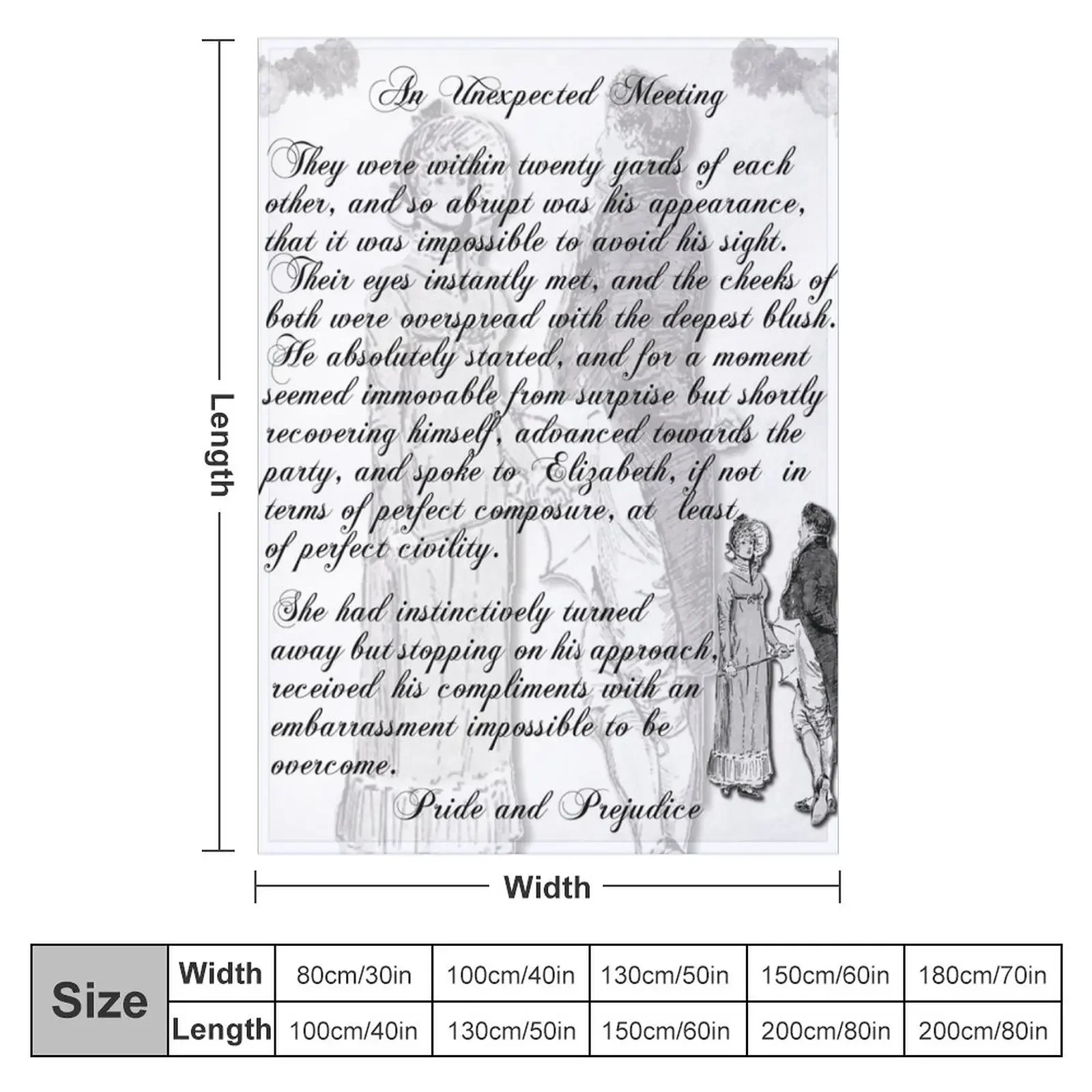 Pride and Prejudice Quote—Jane Austen themed Throw Blanket Winter beds Bed linens for sofa manga Blankets