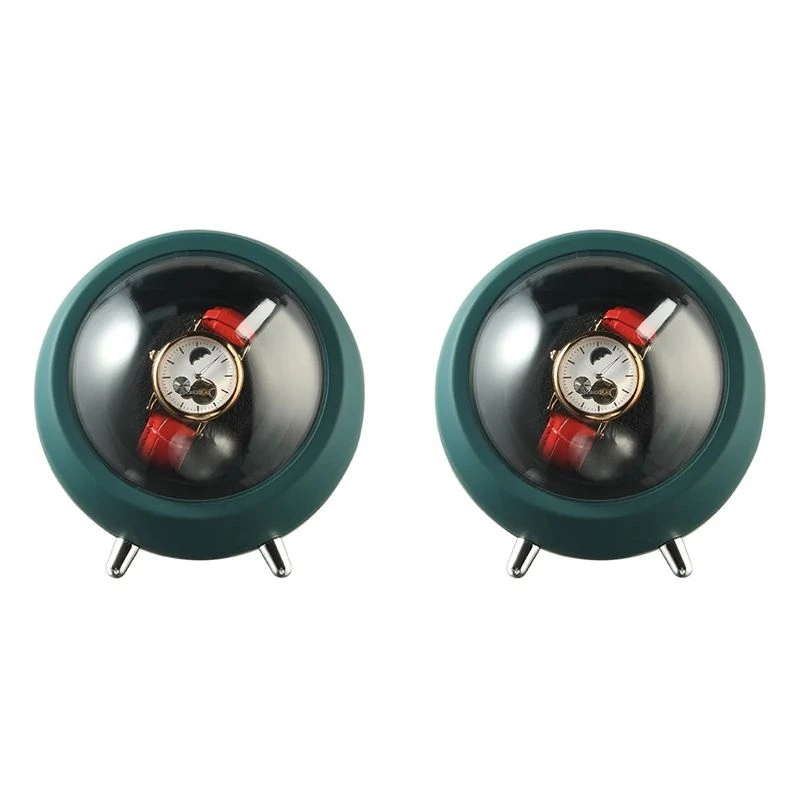 2X Watch Winder For Automatic Watches Watch Box Automatic Winder (Green) Eco-Friendly