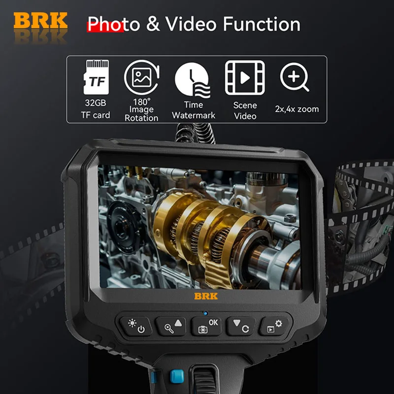 daIP67 Waterproof Industrial Adjustable Camera Endoscope for Car Repairing/ Pipe Checking OEM Customized Support Overheat Warnin