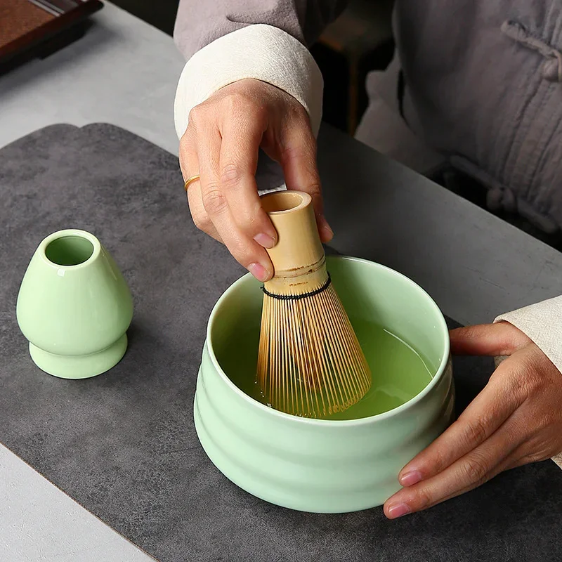 Imagem -04 - Handmade Matcha Tea Conjunto Tool Kit Stand Fácil de Limpar Bowl Whisk Cerimônia da Colher Tradicional Japonês Basket Placer Home Tool