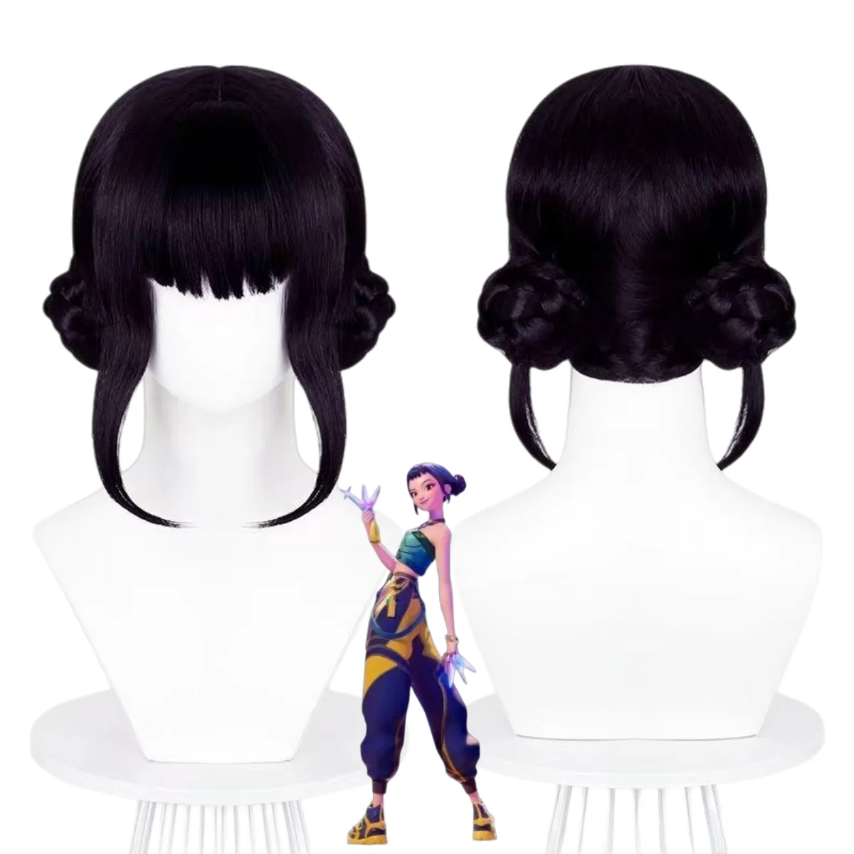 Zoey Wigs Movie KPop Demon Hunter Cosplay Wig Black Short Wigs Women Halloween Party Performance Props