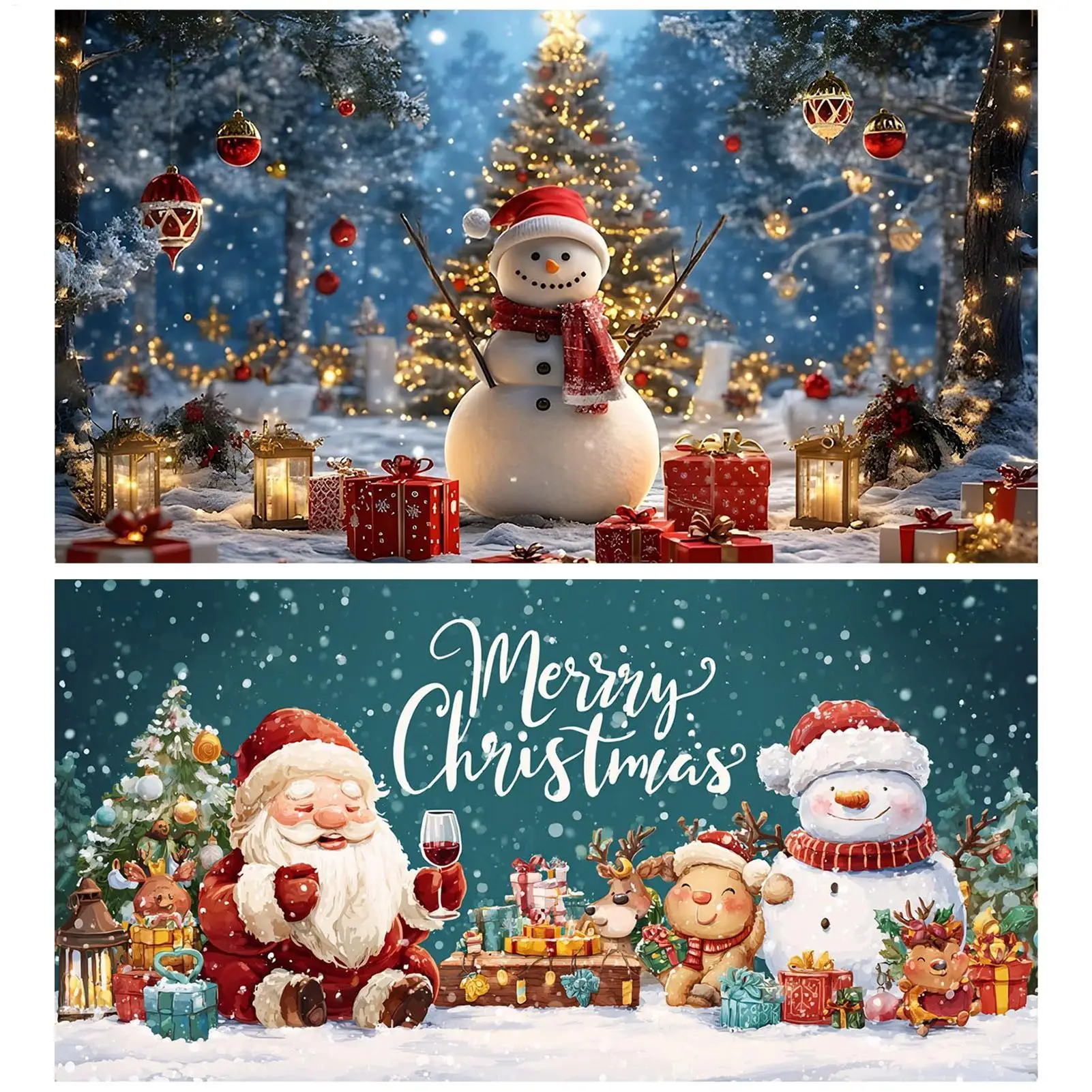 عيد الميلاد باب المرآب راية 13x6ft في الهواء الطلق عطلة ديكور كبير عيد الميلاد التصوير خلفية المنزل مكتب الطرف الجدار الديكور #1