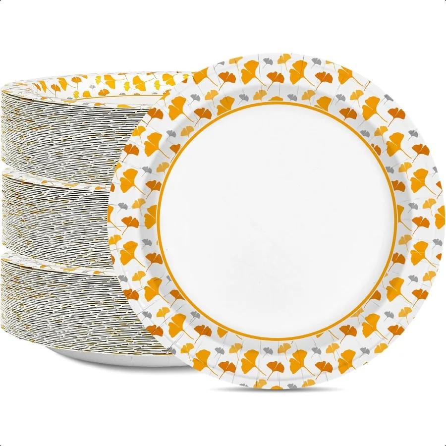 

Бумажные тарелки 8,5 дюймов, 150 шт., утолщенные сверхпрочные бумажные тарелки для вечеринок и ужина